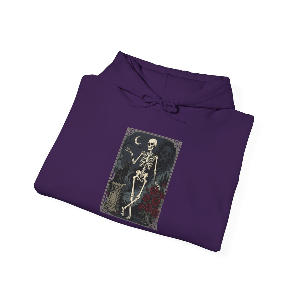 Gothic Skeleton Art Hoodie — Vintage Memento Mori Skull Design