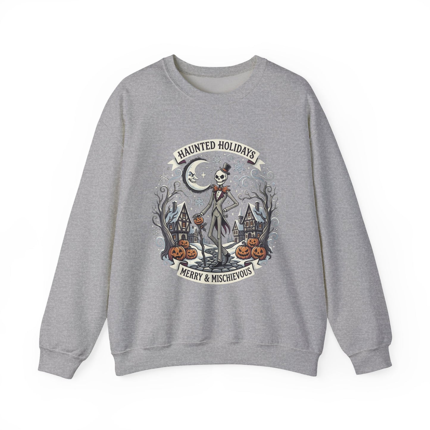 Dancing Witch Graveyard Crewneck Sweatshirt | Halloween Witch Design
