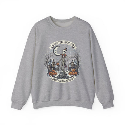 Dancing Witch Graveyard Crewneck Sweatshirt | Halloween Witch Design