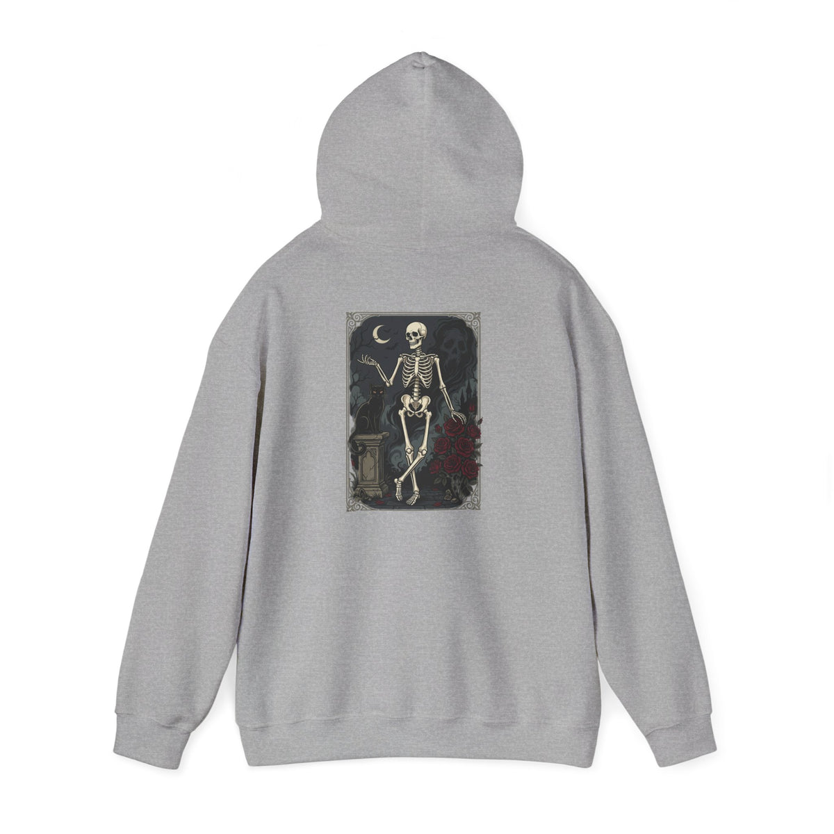 Gothic Skeleton Art Hoodie — Vintage Memento Mori Skull Design