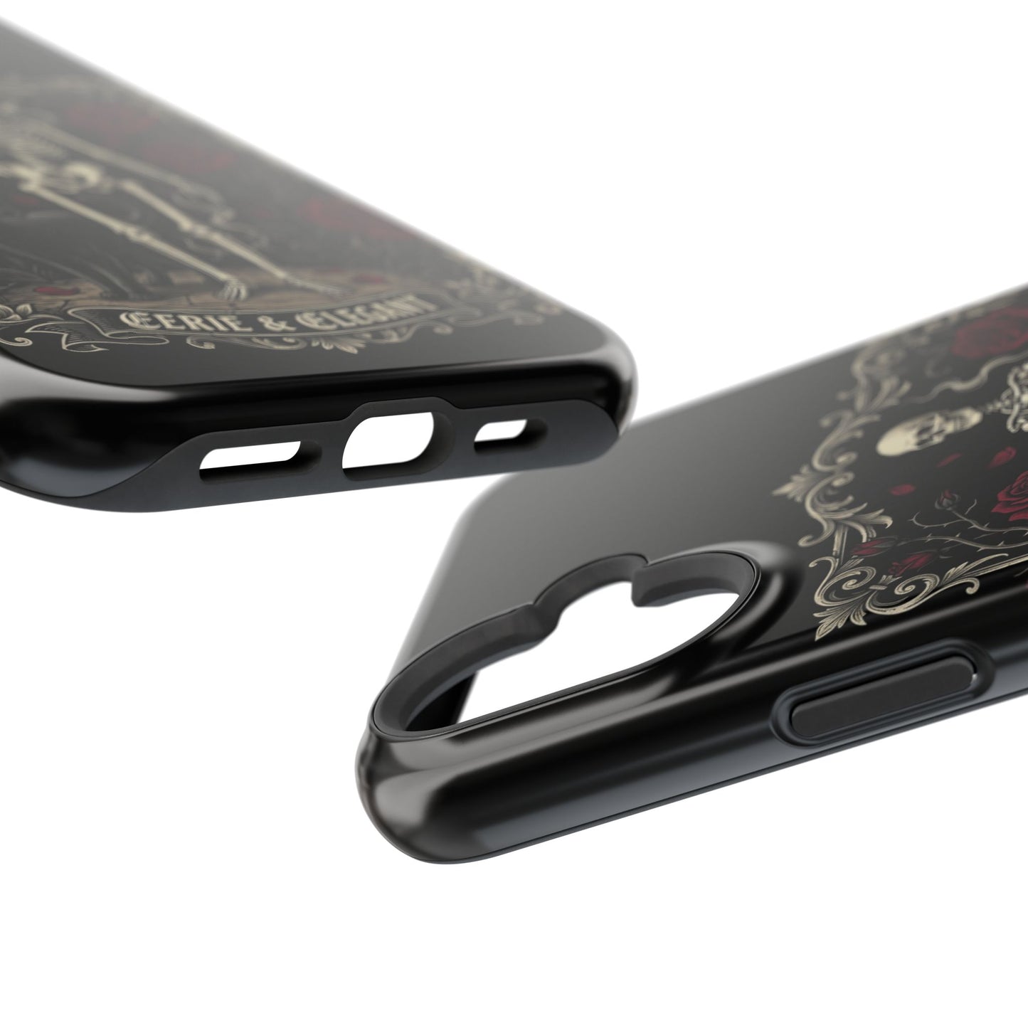 Eerie & Elegant Skeleton Phone Case — Magnetic Impact-Resistant