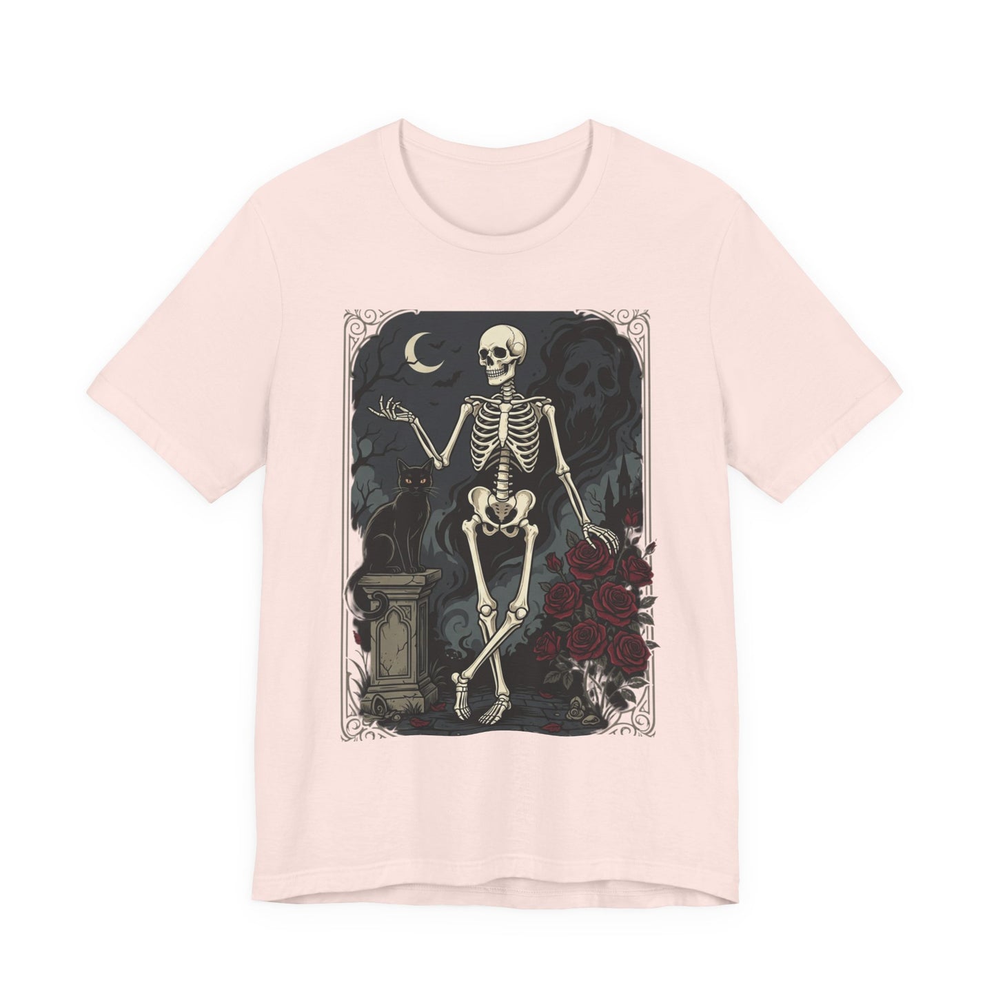 Skeleton Vintage Tarot Tee – Retro Gothic Skull Shirt