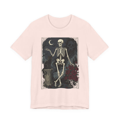 Skeleton Vintage Tarot Tee – Retro Gothic Skull Shirt