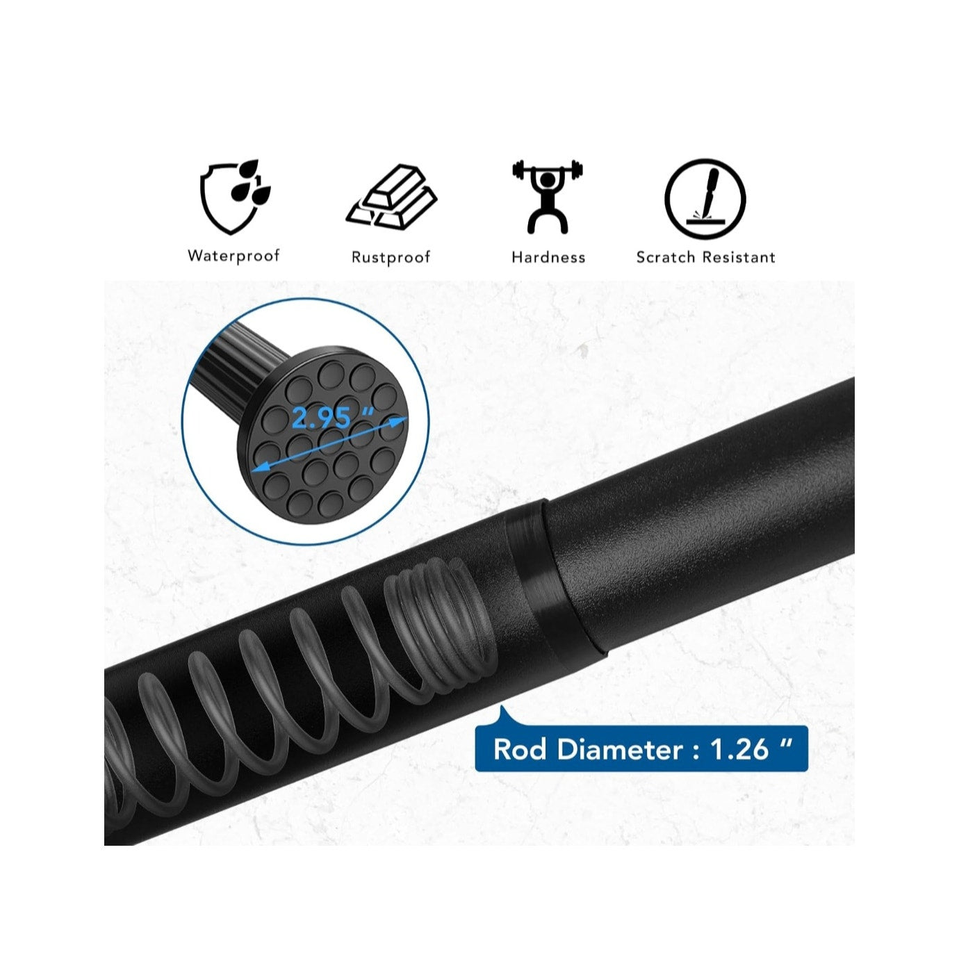 Tension Curtain Rod, 51-126 Inch