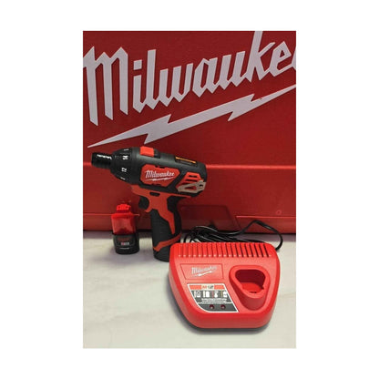 New Milwaukee M12 1/4" Hex Screwdriver Kit with Two Batteries, Charger and Tool Bag 2401-22