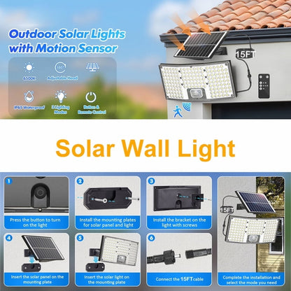 Solar Lights Outdoor 2 Pack 5500LM Motion Sensor Solar Flood Lights Security Lights