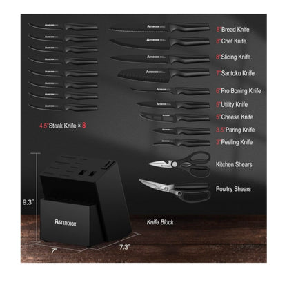 21 pc Astercook Knife Set
