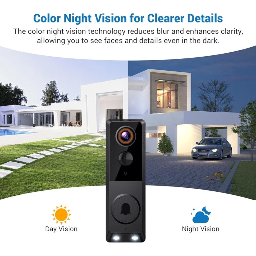 1080P Wireless Smart Doorbell Camera with AI Human Detection