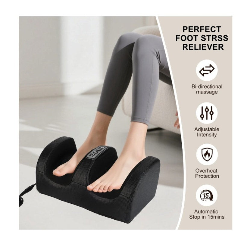Shiatsu Foot Massager Machine w/ Heat Foot & Calf Massager w/ Massage Roller Deep Tissue Massager
