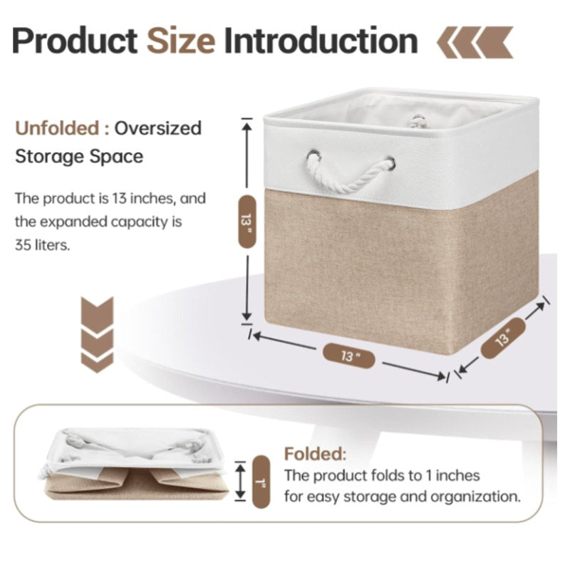 13x13x13 Inch Storage Cube Bins Foldable Organizer Baskets 2 Pack