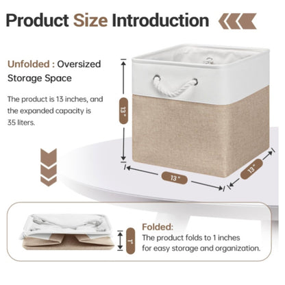 13x13x13 Inch Storage Cube Bins Foldable Organizer Baskets 2 Pack