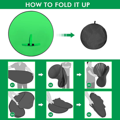 New Portable 57" Green Screen for Chair Greenscreen Backdrop Background Streaming Gaming Meeting