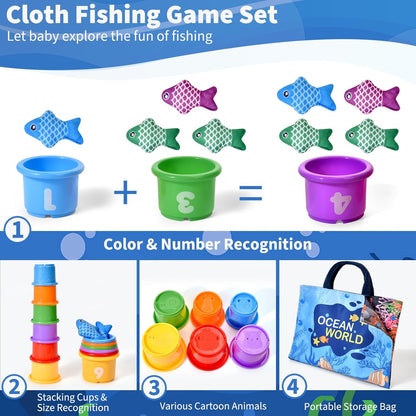Ocean World Montessori Toys Baby & Toddler Sorting Fishing 20PCS Sensory Toy
