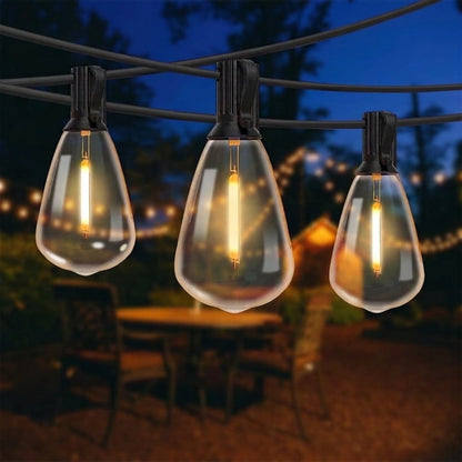 100ft Outdoor String Lights, with 24 Edison Vintage Shatterproof Bulbs, ST38