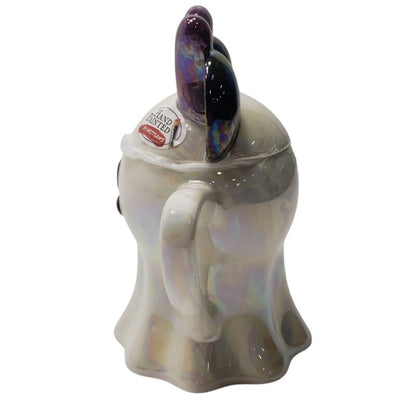 Disney Halloween Minnie Mouse Iridescent Glazed Ghost Mug & Lid Handpainted New