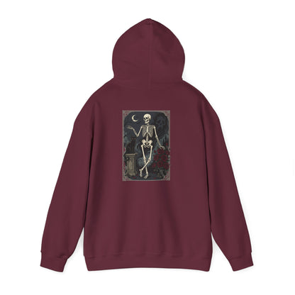 Gothic Skeleton Art Hoodie — Vintage Memento Mori Skull Design