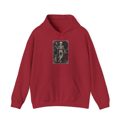 Gothic Skeleton Art Hoodie — Vintage Memento Mori Skull Design