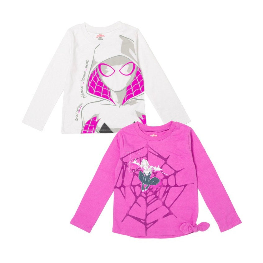 Spidey Gwen Ghost Spider Little Girls 2 Pack Long Sleeve T-Shirts Size 4T