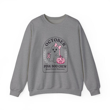 Pink Boo Crew Breast Cancer Awareness Sweatshirt | October Ribbon