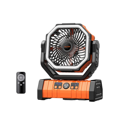 Portable Tent Camping Fan with LED Light and Remote Control