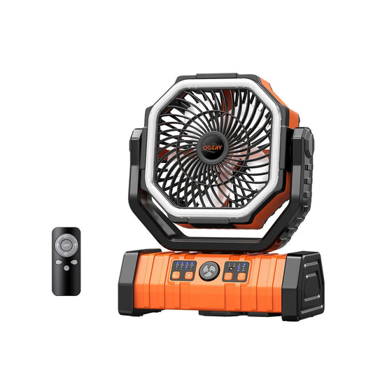 Portable Tent Camping Fan with LED Light and Remote Control