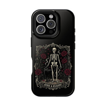 Eerie & Elegant Skeleton Phone Case — Magnetic Impact-Resistant