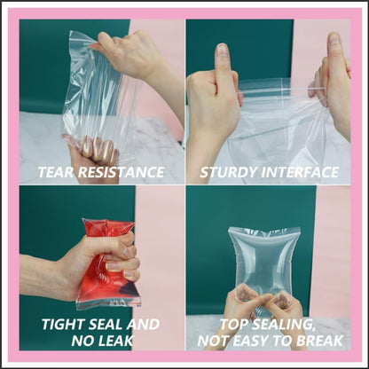 100 Ct 14" x 20" Large Clear Zip Top Bags Reclosable Zipper Plastic Poly Bags