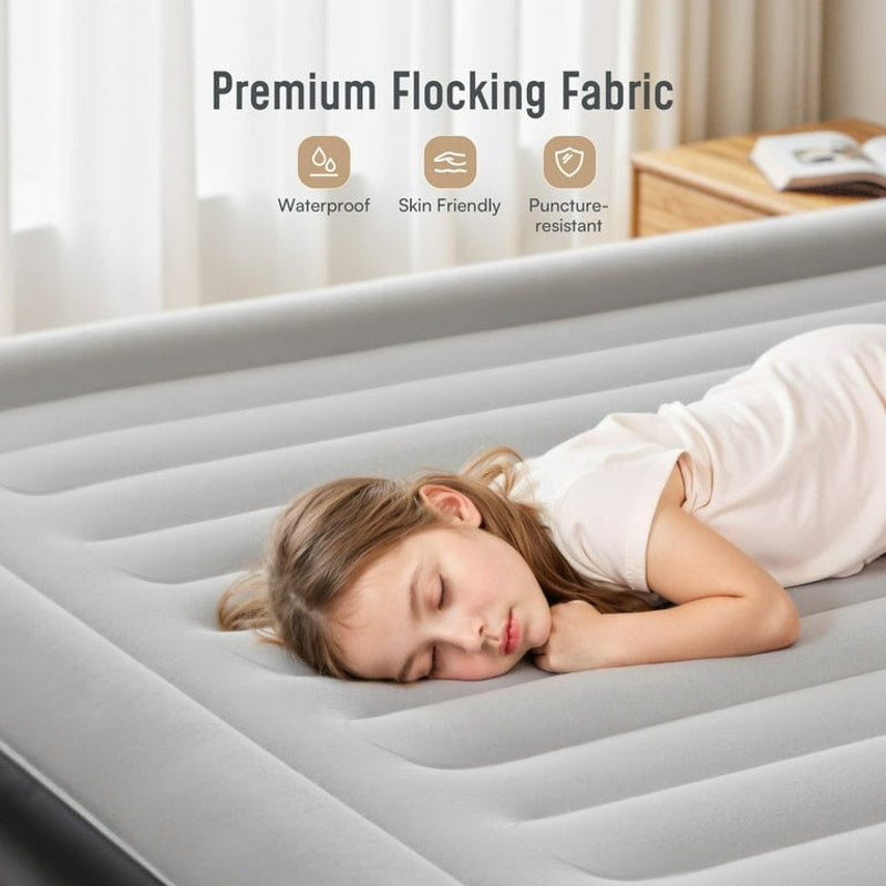 Airefina 20" King Size Air Mattress with Built-in Pump, Quick Self-Inflation/Deflation in 3 Mins