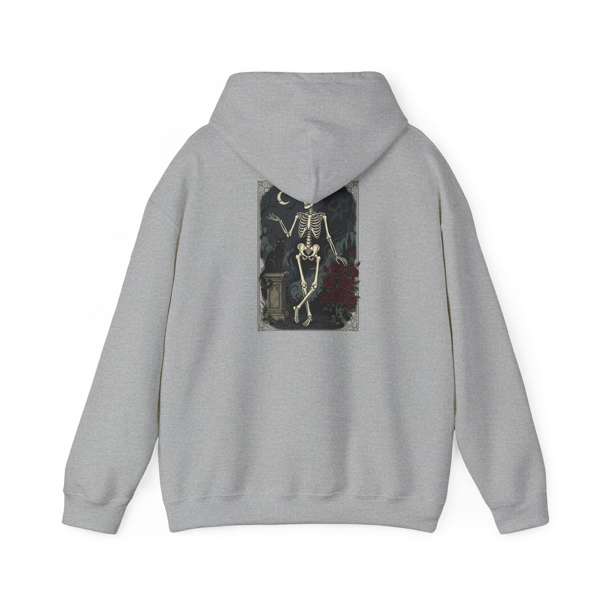Gothic Skeleton Art Hoodie — Vintage Memento Mori Skull Design