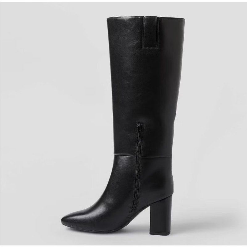 Women’s Size 7.5 Black Evangeline Heeled Boots w/ Memory Foam Insole A New Day