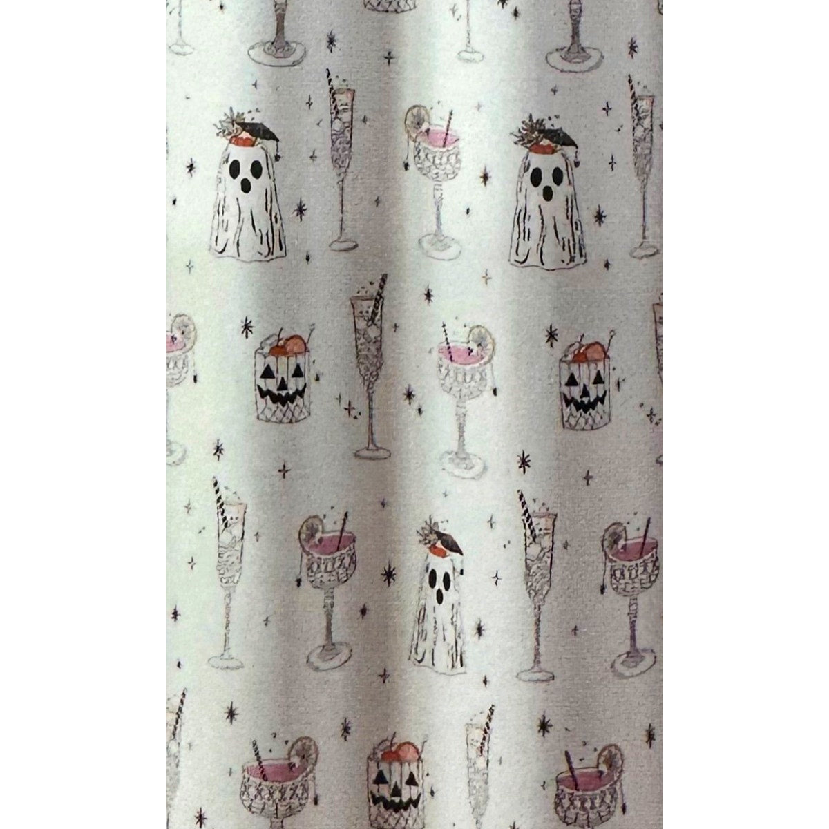 Rachel Zoe Halloween Summerween Pumpkin Ghost Cocktail Shower Curtain