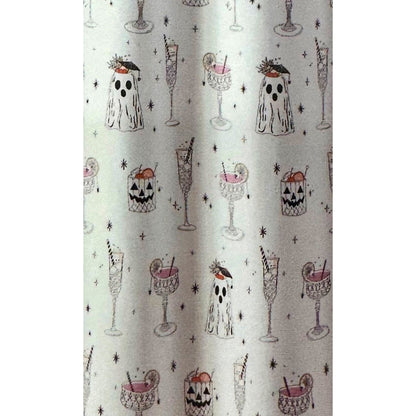 Rachel Zoe Halloween Summerween Pumpkin Ghost Cocktail Shower Curtain