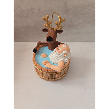 1986 Hallmark Santa's Hot Tub Christmas Ornament