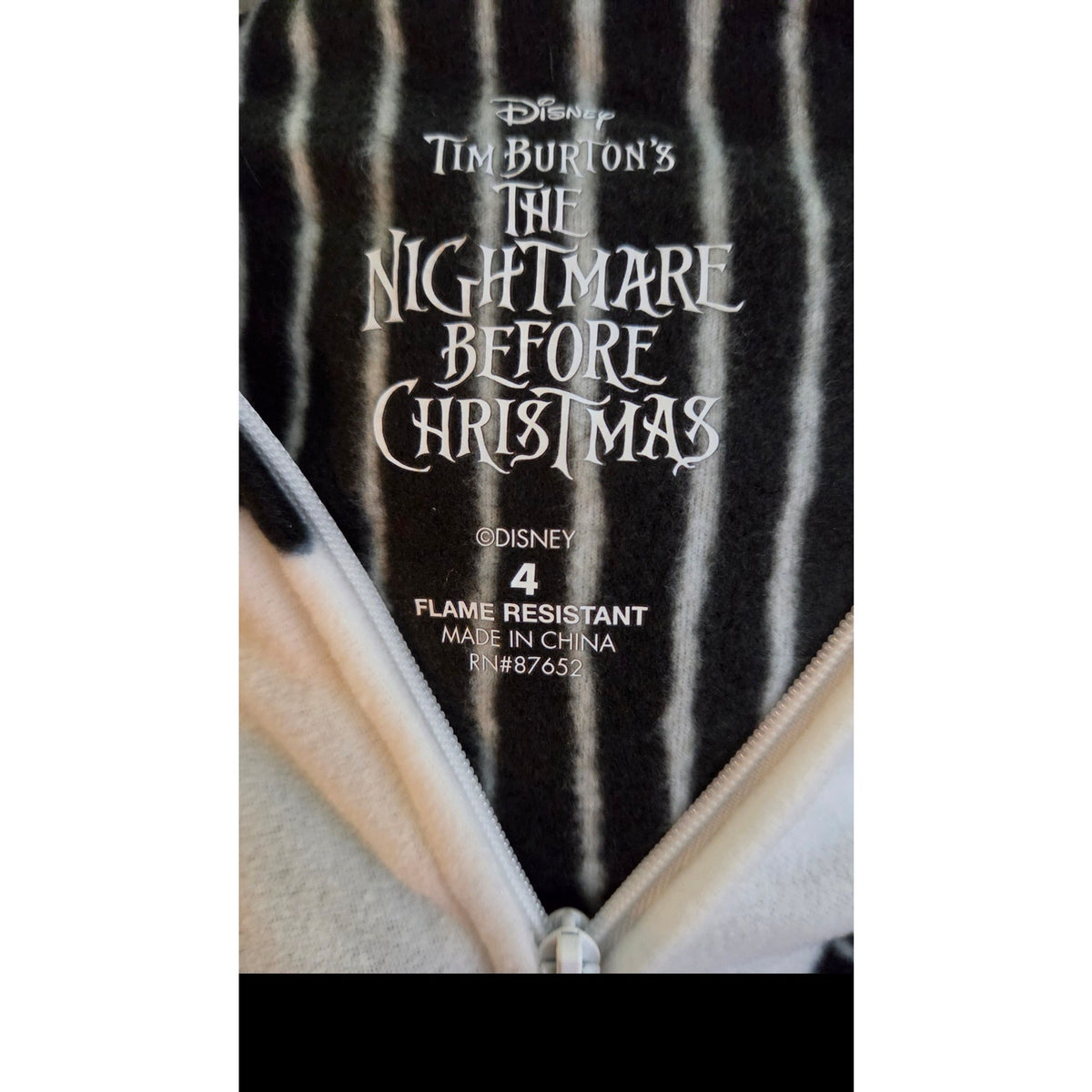 Halloween Nightmare Before Christmas Jack Skellington Onesie Pajama Jumpsuit Costume