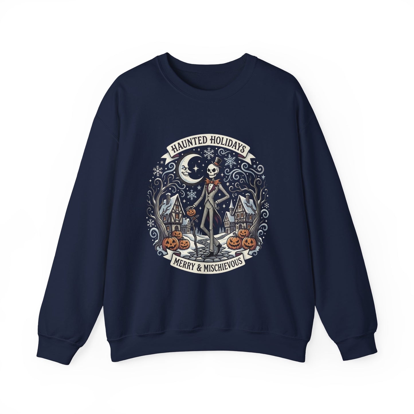 Dancing Witch Graveyard Crewneck Sweatshirt | Halloween Witch Design
