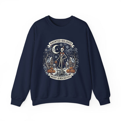 Dancing Witch Graveyard Crewneck Sweatshirt | Halloween Witch Design