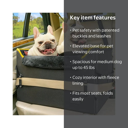 PETSFIT Dog Car Seat for Medium Dogs up to 45 lbs