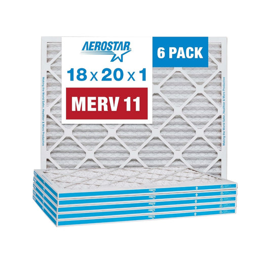 Aerostar 18x20x1 Furnace Filter MERV 11 - 6 Count