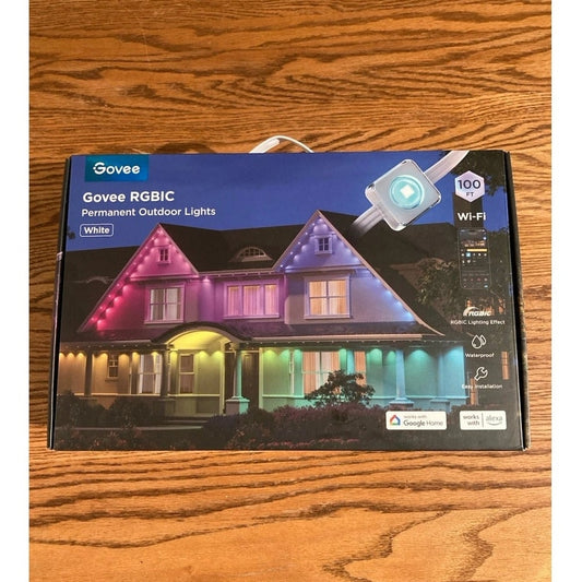 Govee RGBIC Permanent Outdoor Lights - LED 100 ft (H705A) WHITE works w Alexa