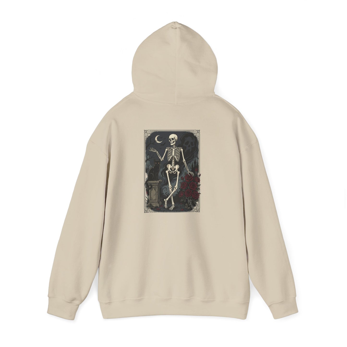 Gothic Skeleton Art Hoodie — Vintage Memento Mori Skull Design