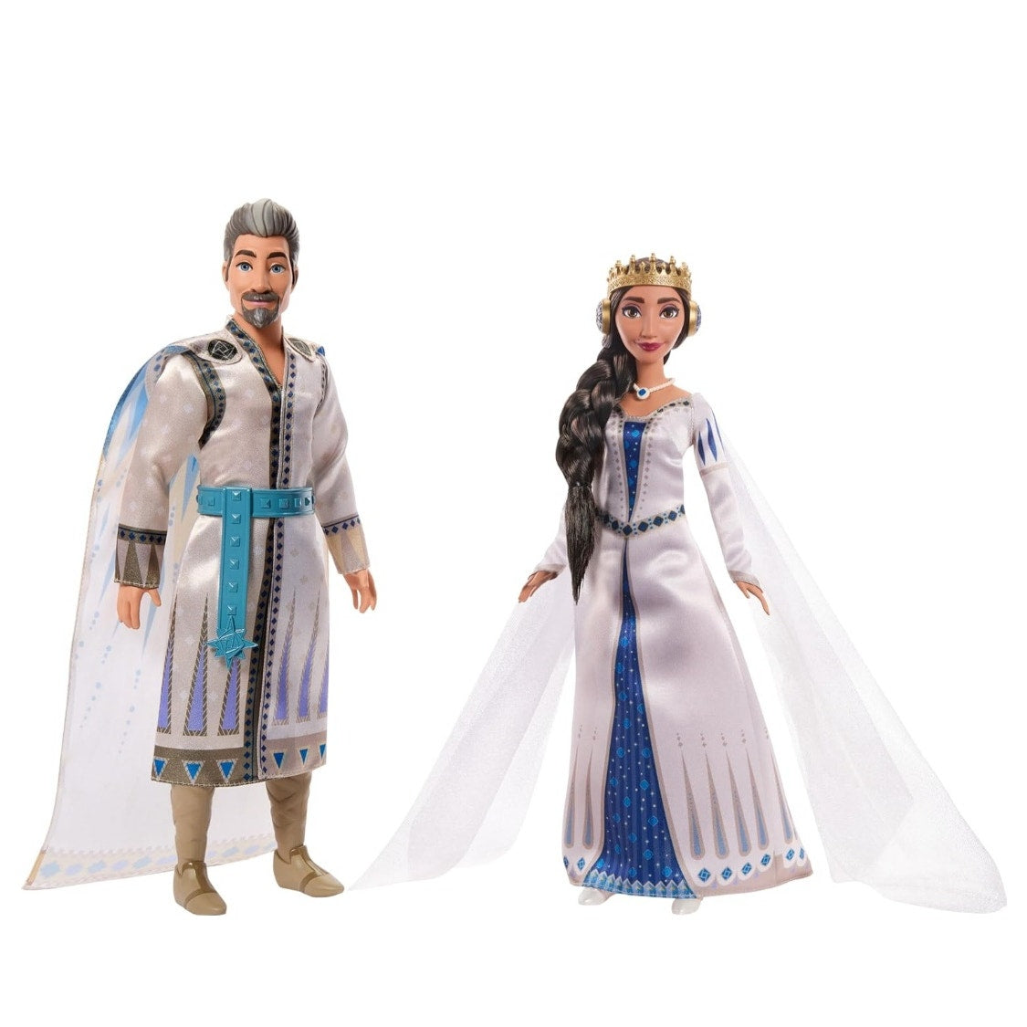 Disney’s Wish 2-Doll Set King Magnifico & Queen Amaya Posable Removable Outfits & Accessories