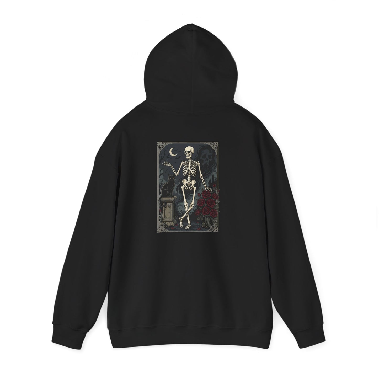 Gothic Skeleton Art Hoodie — Vintage Memento Mori Skull Design