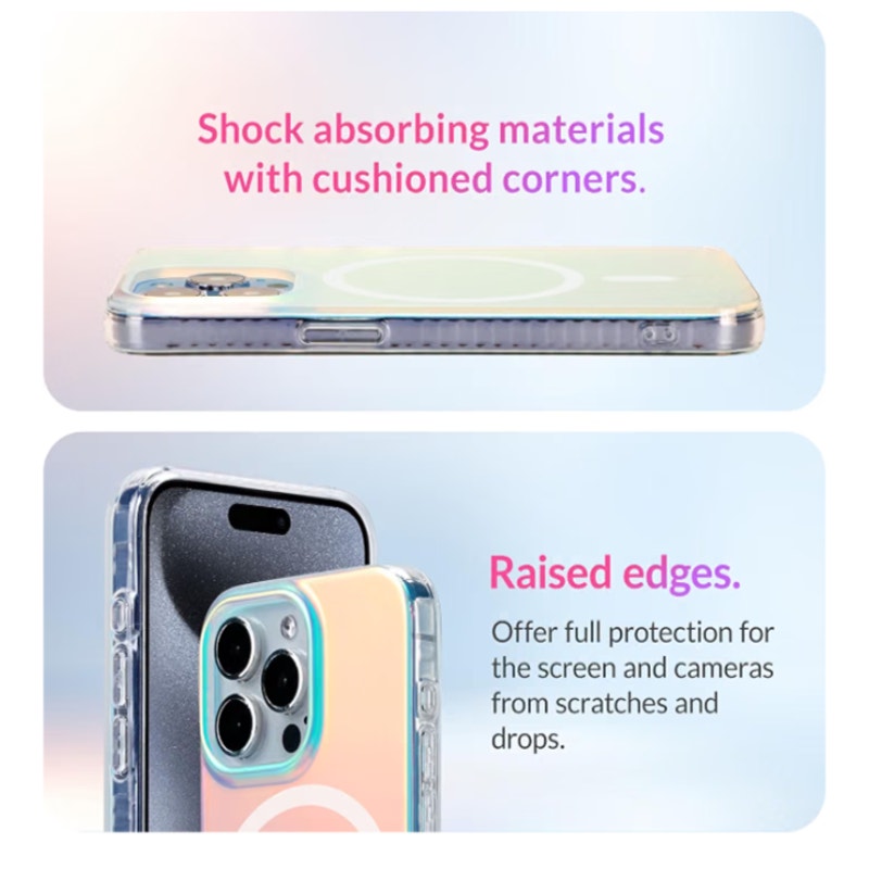 iPhone 15 Pro Case [Compatible with Magsafe] Fluorescent Holographic Iridescent