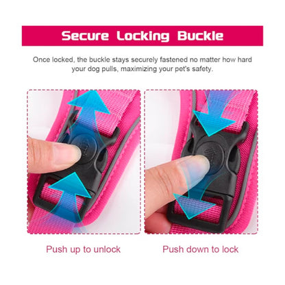 Pink Dog Harness with Airtag Holder Size L