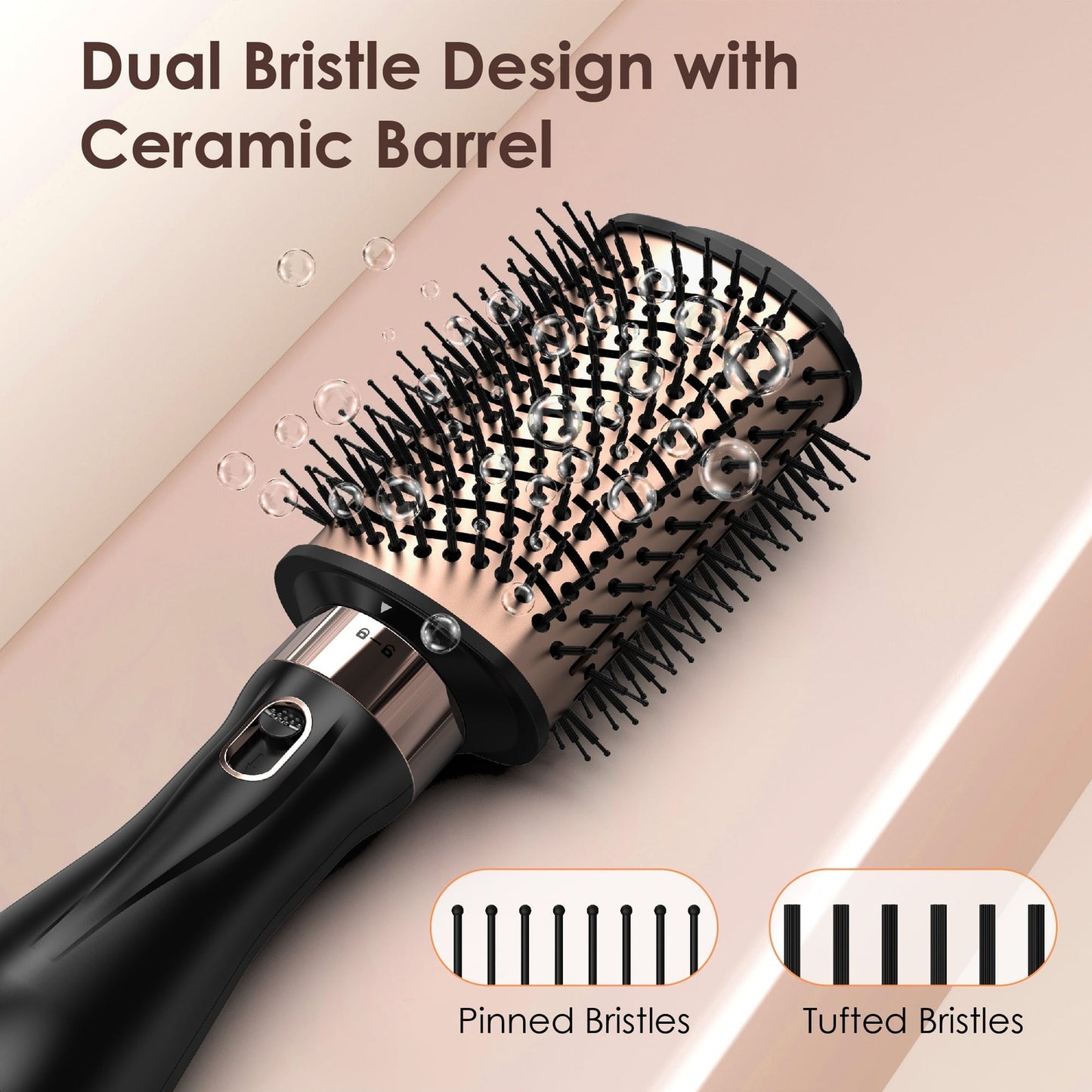 Hair Dryer & Hot Air Brush Set 4 in 1 Ceramic Barrel