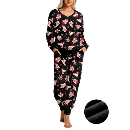 Women's Pajamas Set Velour Long Sleeve Size XXL