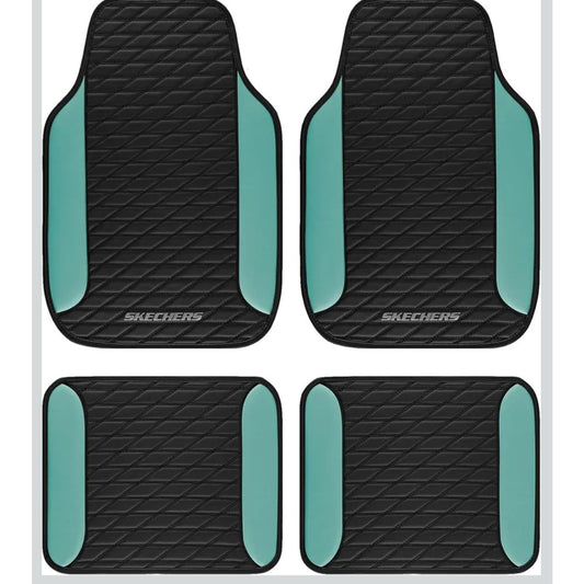 Skechers Leather Car Floor Mats Anti-Slip Pad Universal Waterproof 4pc