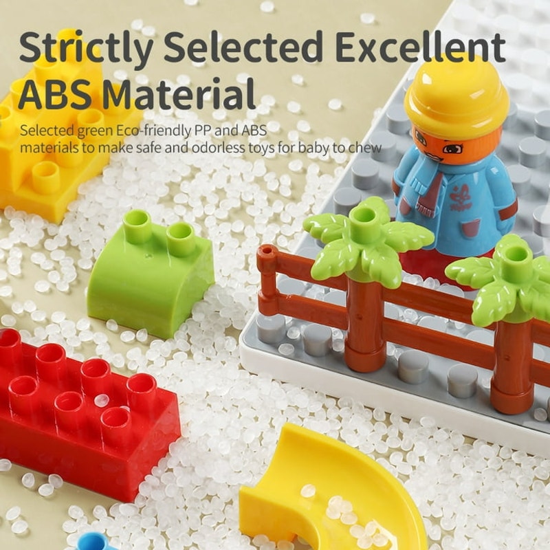 Small Building Block Table, Chair & 85 Piece Building Block Set w/ Storage