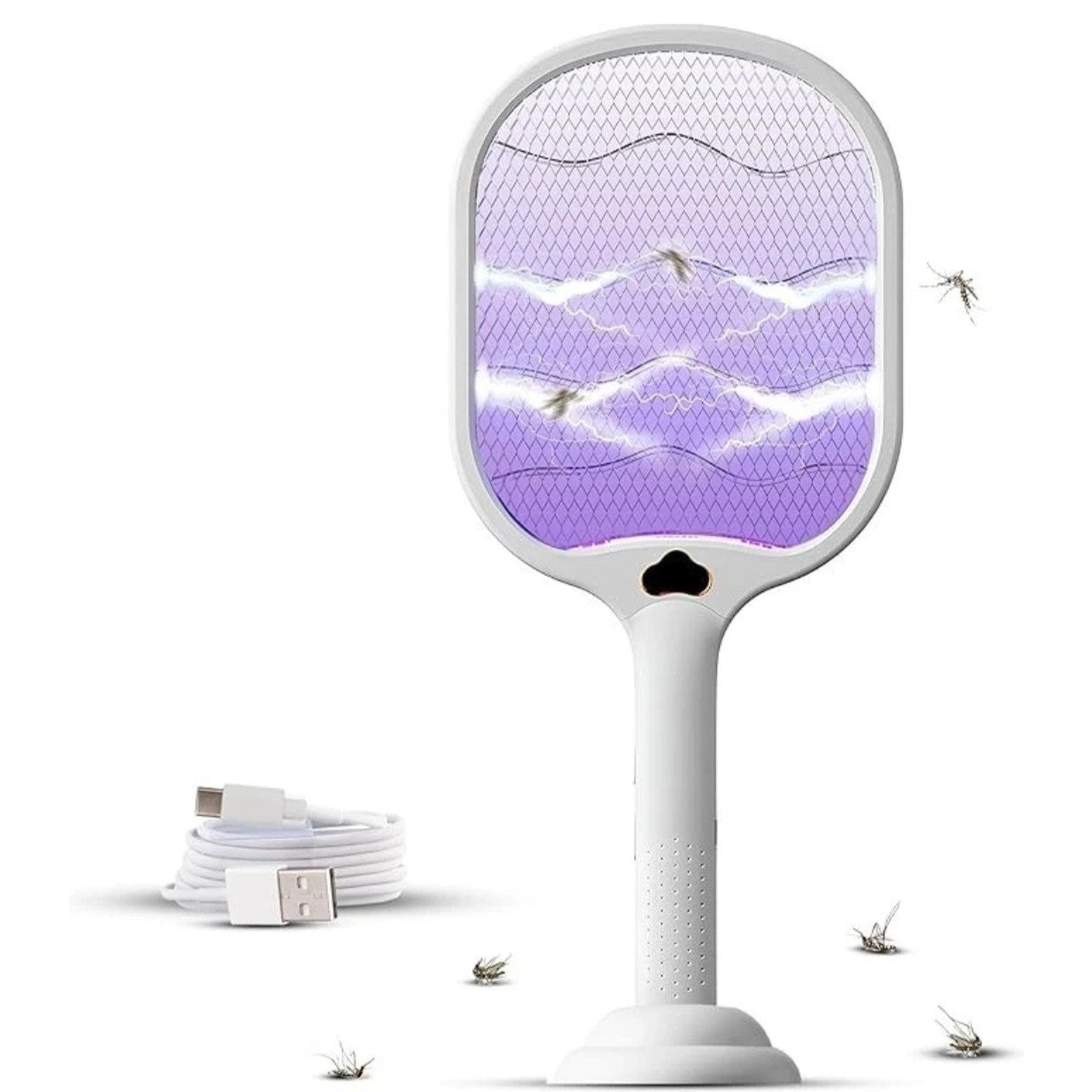 Electric Fly Swatter with UV Light USB Rechargeable Bug Zapper