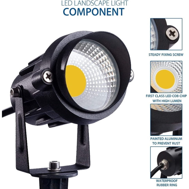 SUNVIE 12W LED Landscape Lights Low Voltage Pathway Lights